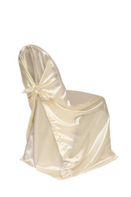 satin self tie universal chair cover ivory your chair covers inc