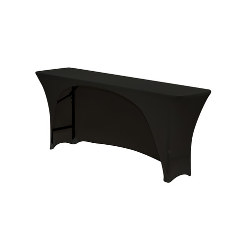 Spandex 6 Ft x 18 Inches Open Back Rectangular Table Cover Black Your