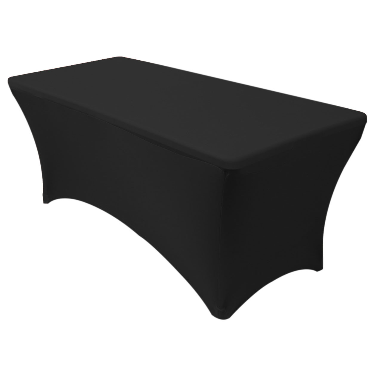 6ft rectangular spandex tablecloth black