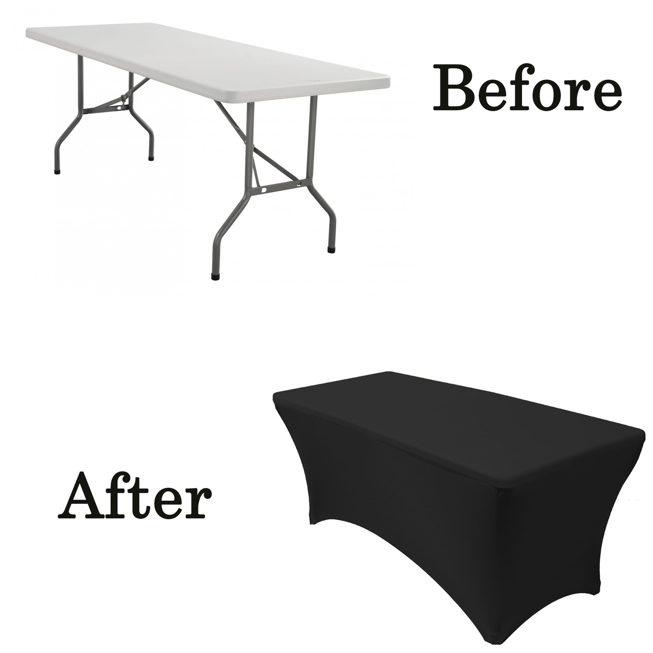 5 Foot White Table Cover