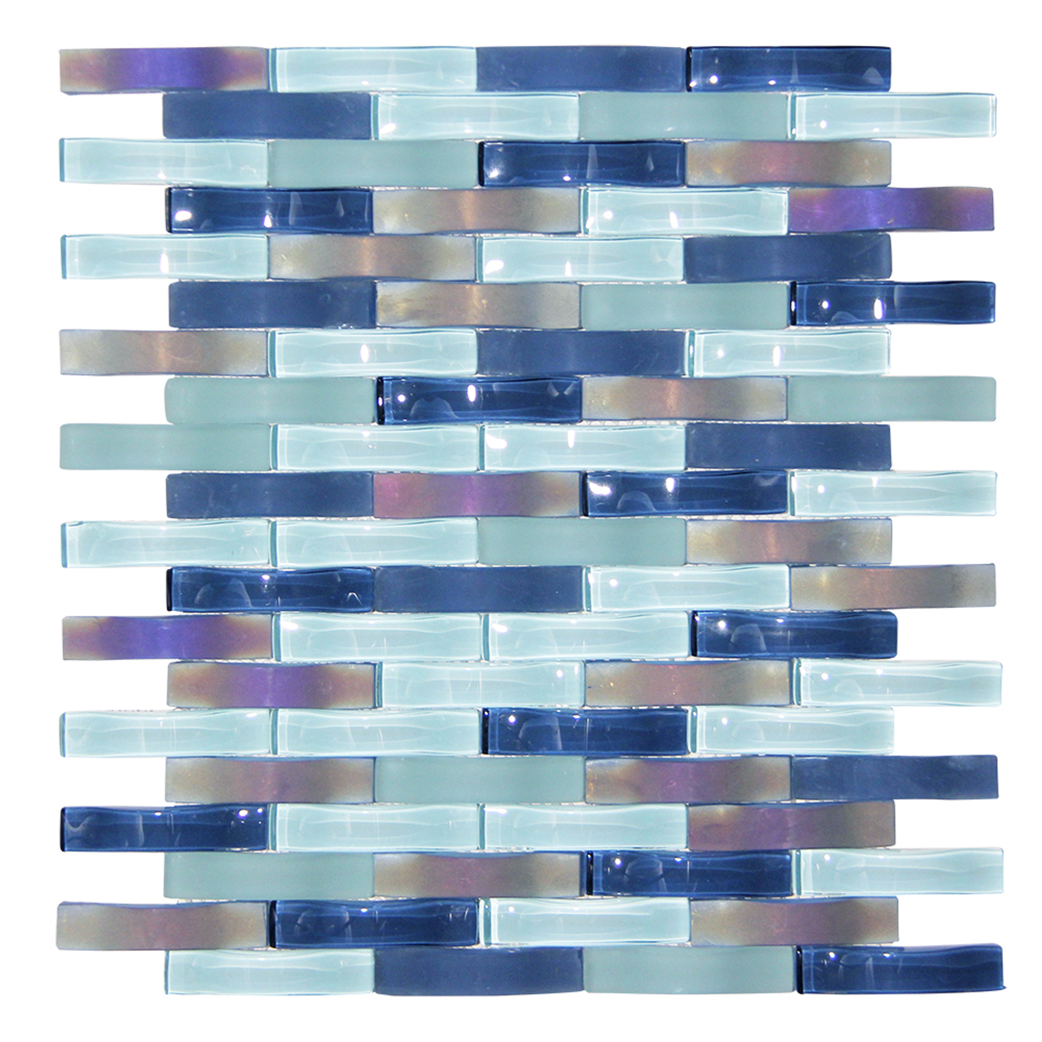 Ripple Stream Wavy Mosaic Glass Tile