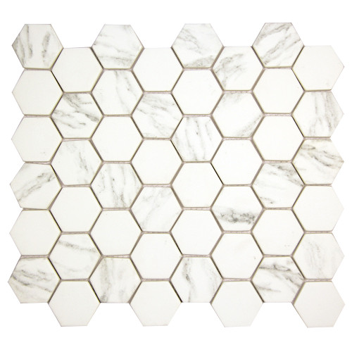 Hexacycle Carrara Hexagon Recycled Glass Tile