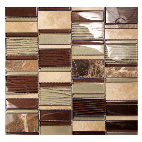 Loft Emperador Mosaic Glass Tile