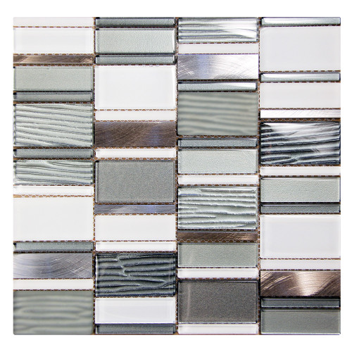 Loft Silver Mosaic Glass Tile