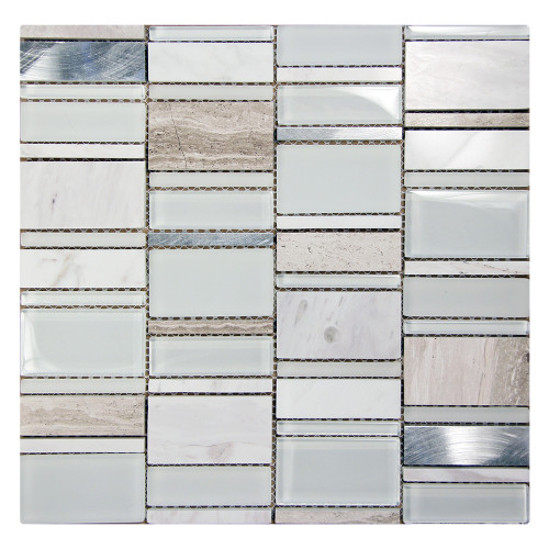 Loft White Mosaic Glass Tile