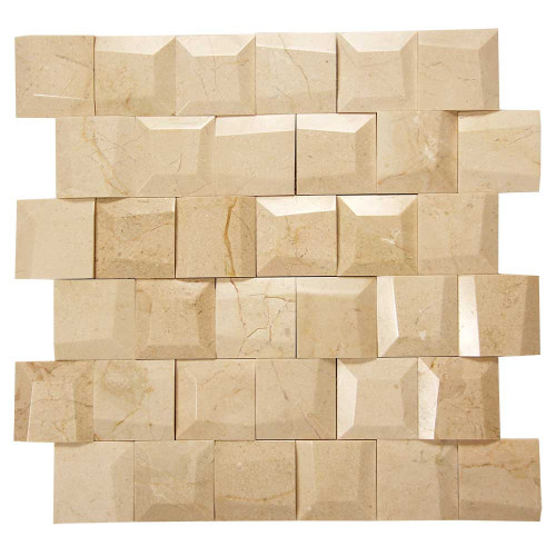 Adamant Crema Marfil Geometric Marble Mosaic Tile