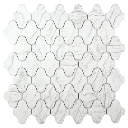 Arabescato Natural Snow White Recycled Glass Tile