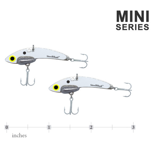 The SteelShad Mini Series - White Shad (2pk) The SteelShad Mini Series - White Shad (2pk)