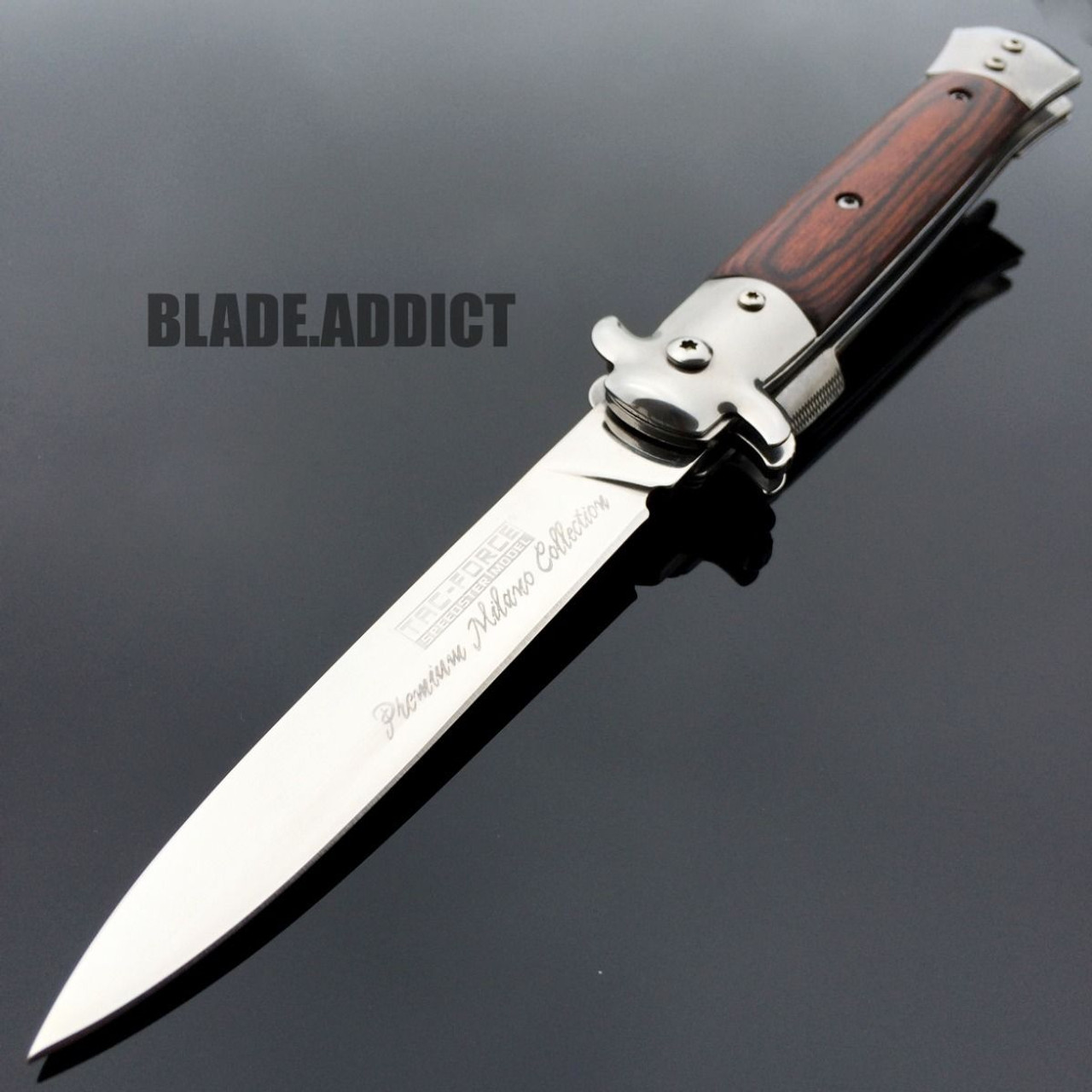 9" TAC FORCE Italian Milano Stiletto Tactical Spring Assisted Open