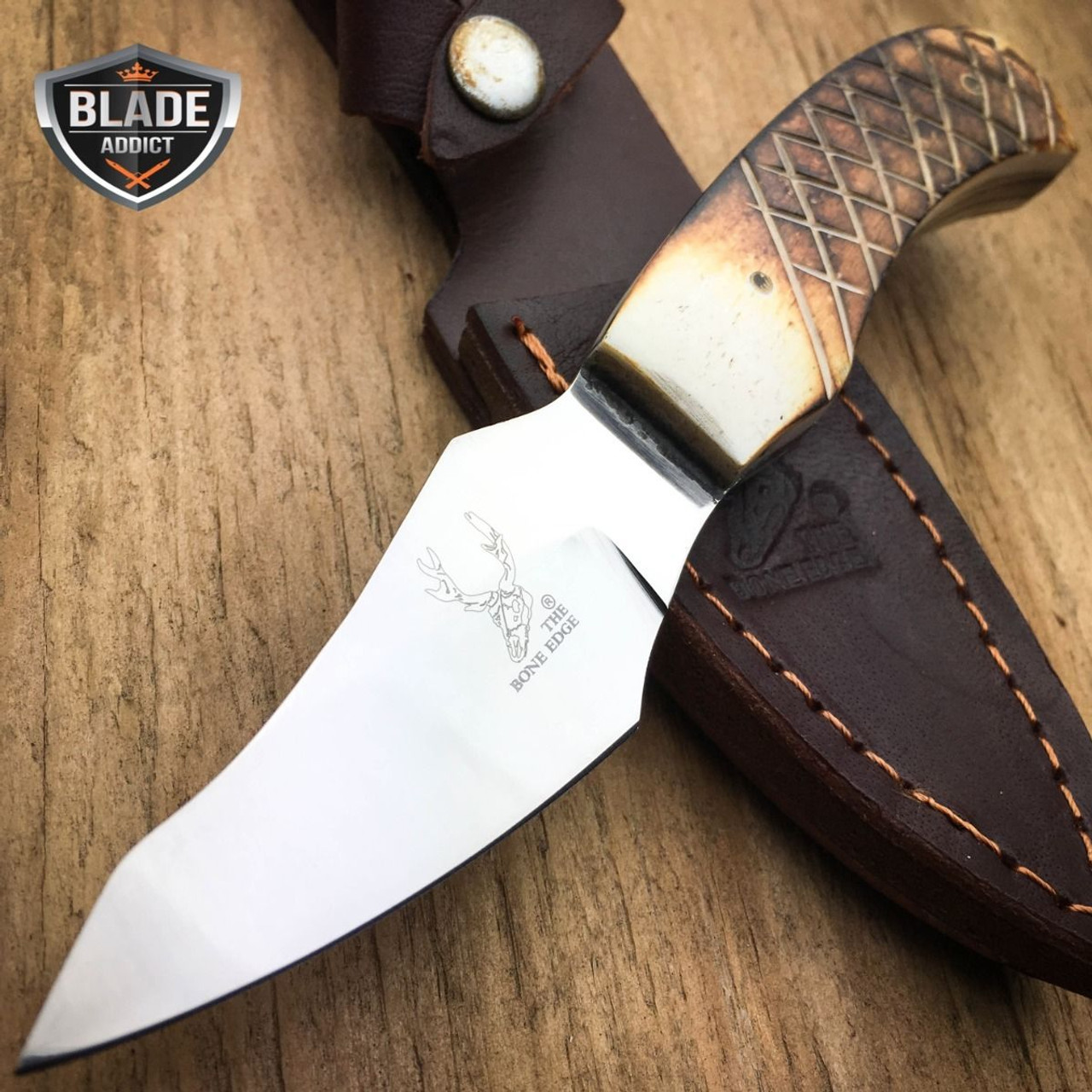 6" Bone Handle Fixed Blade Camping Hunting Bowie Skinner Knife Fishing