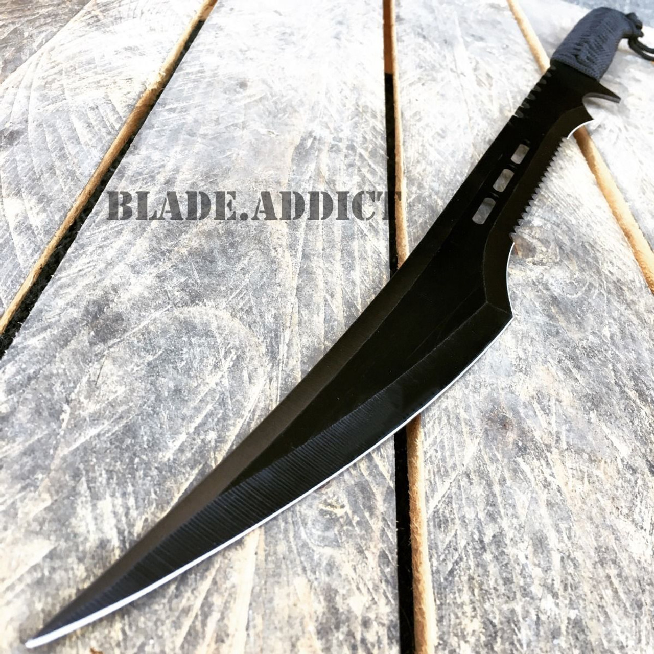 27 Full Tang Tactical Combat Ninja Sword Machete Katana Black W Nylon Sheath Megaknife 9403