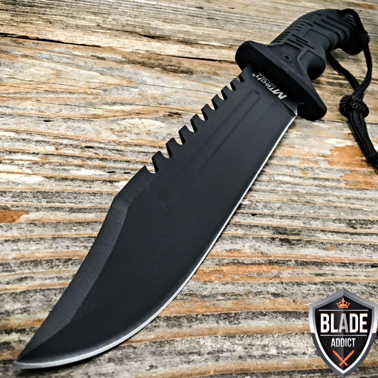 13 Mtech Black Tactical Survival Rambo Hunting Fixed Blade Knife Army