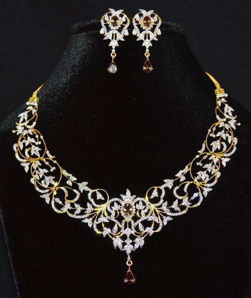 Jewelry Sets Necklace Earring Set Certified Natural 14 72cts Vs G Diamond Color Change Garnet 18k Solid Gold Necklace Earrings Set