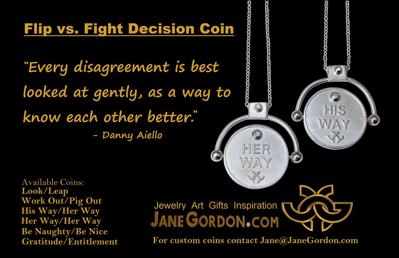 decision coin necklace his way her way sterling silver with