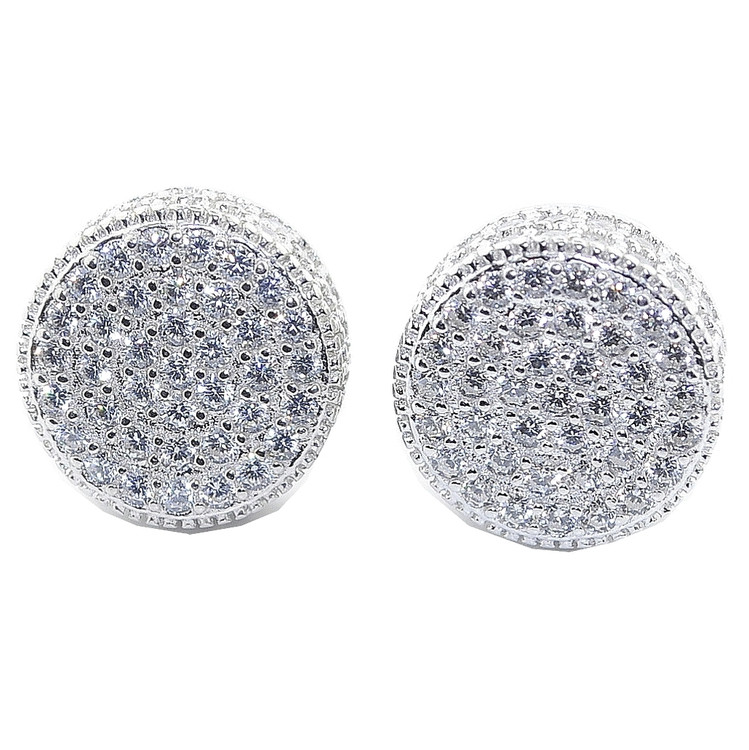 11.5MM Simulated Diamond Iced Out Earrings
