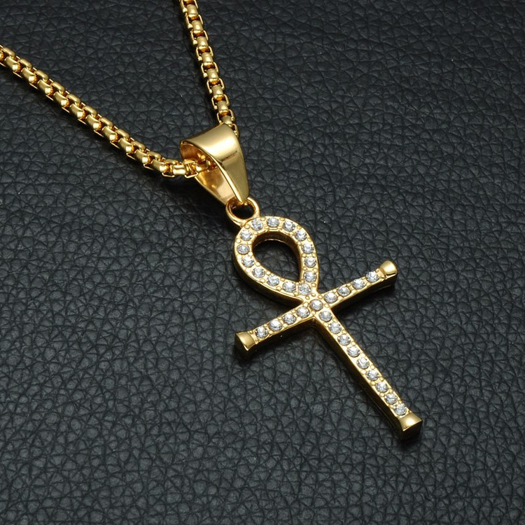 14k Gold Stainless Steel African Egyptian Ankh Cross