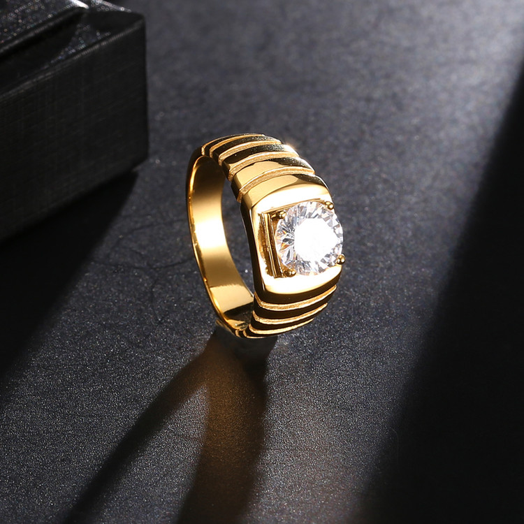 Center Stone Iced Out Ring