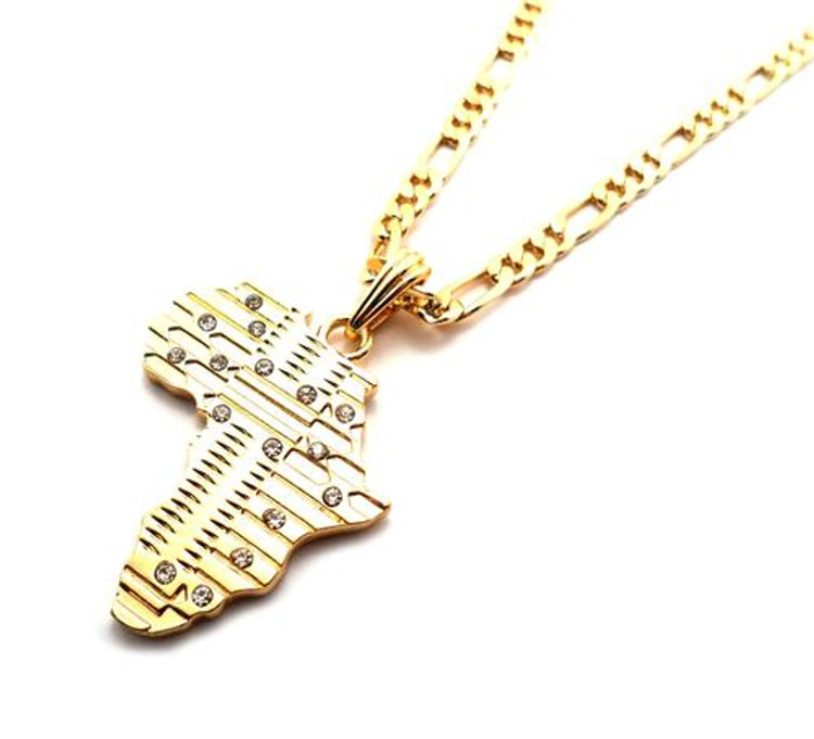 Mother Africa Cz Pendant Gold