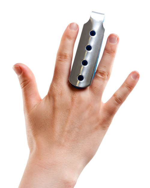 Sugar Tong Finger Splints | Front View of Splinted Finger | Physical Sports First Aid Sugar Tong Finger Splints | Front View of Splinted Finger | Physical Sports First Aid