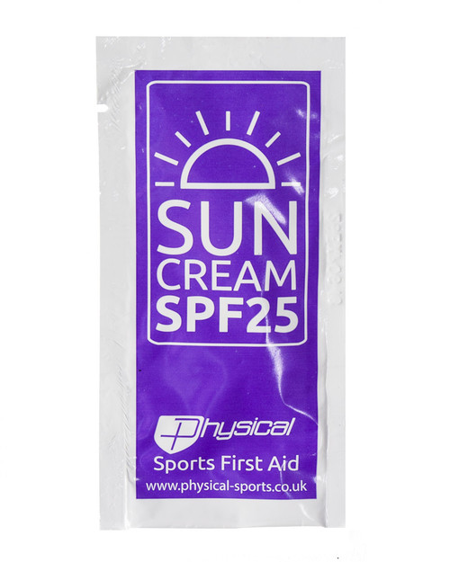 Factor 25 Sun Cream | 10ml Sachet | Physical Sports First Aid Factor 25 Sun Cream | 10ml Sachet | Physical Sports First Aid