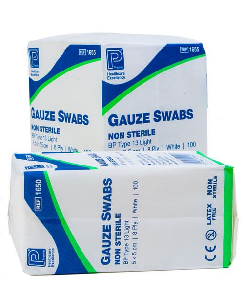 Gauze Swabs, 100 Packs | Physical Sports First Aid Gauze Swabs, 100 Packs | Physical Sports First Aid