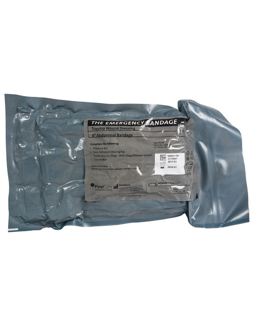 The Emergency Bandage | 8" Abdominal Type in Vacuum Wrap | Physical Sports First Aid The Emergency Bandage | 8" Abdominal Type in Vacuum Wrap | Physical Sports First Aid