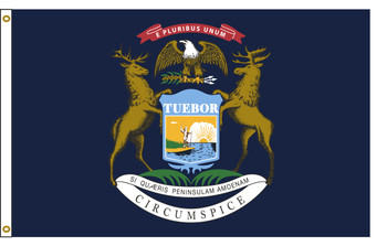 Michigan 3'x5' Nylon State Flag 3ftx5ft Michigan 3'x5' Nylon State Flag 3ftx5ft