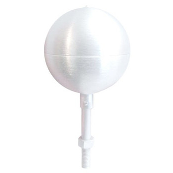 6" Inch White Aluminum Ball Flagpole Ornament 6" Inch White Aluminum Ball Flagpole Ornament