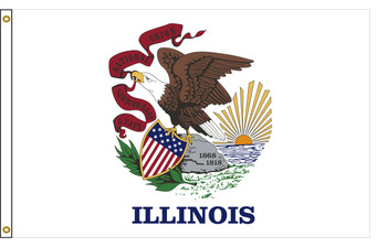 Illinois 5'x8' Nylon State Flag 5ftx8ft Illinois 5'x8' Nylon State Flag 5ftx8ft