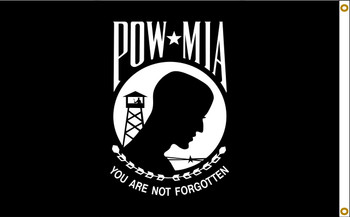 Back side of the POW MIA flag. Notice the heading is on the right side now. Back side of the POW MIA flag. Notice the heading is on the right side now.
