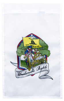 Front side of Unalienable Rights Dont Tread On Me 18inx12in Nylon Garden Flag Front side of Unalienable Rights Dont Tread On Me 18inx12in Nylon Garden Flag