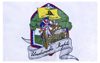 Close up of design of Unalienable Rights Dont Tread On Me 3ftx5ft Close up of design of Unalienable Rights Dont Tread On Me 3ftx5ft