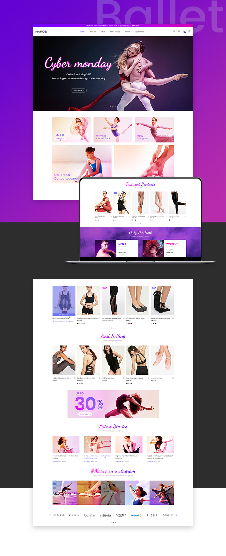 Marco Ballet Shopify theme design