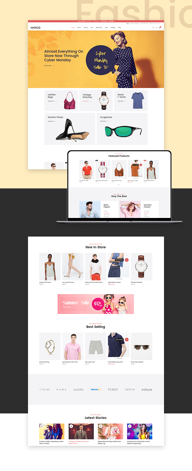 Marco Fashionage Shopify theme design
