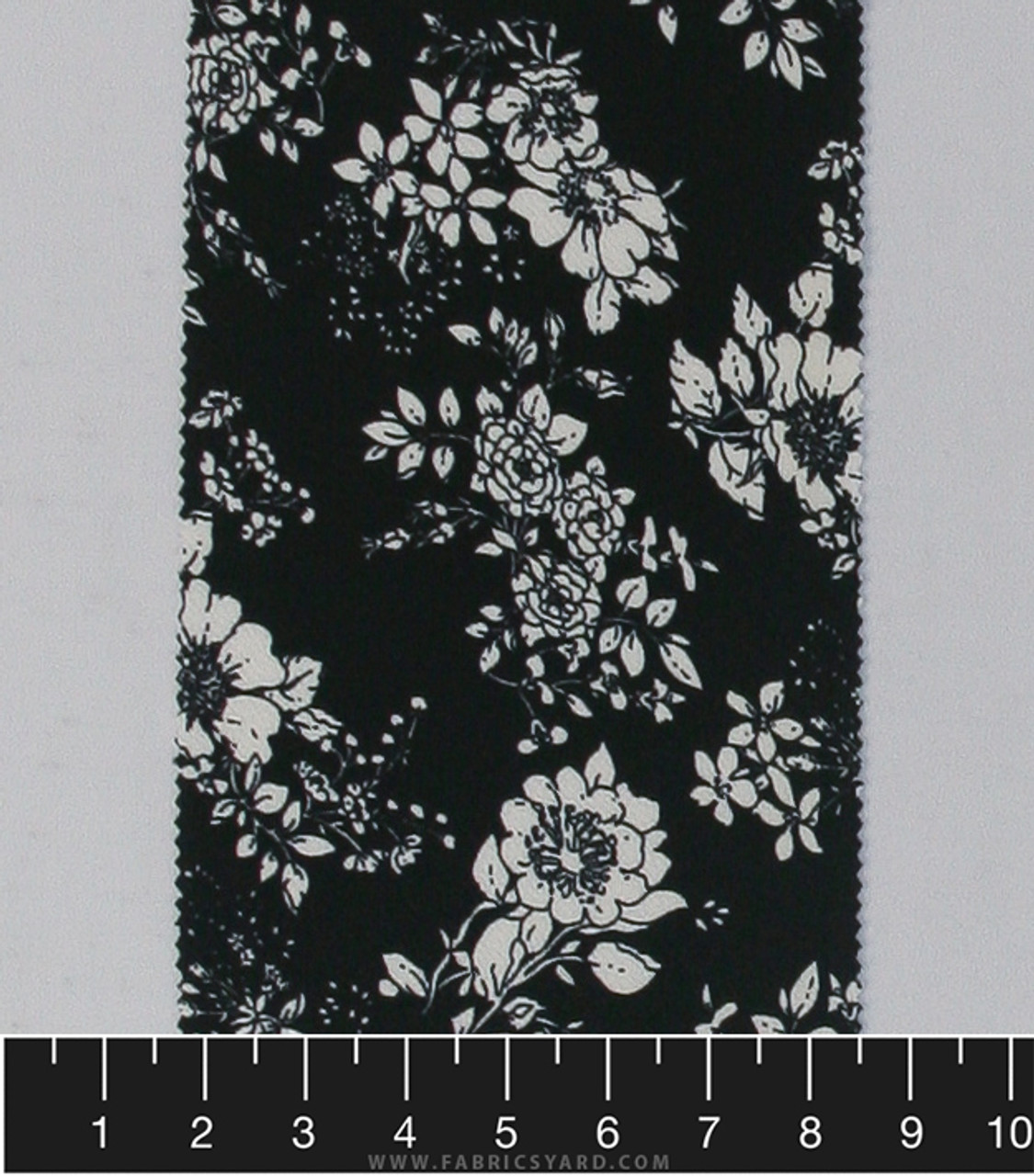 Floral Knit Liverpool Fabric - Liverpool F244 Black-Ivo ...