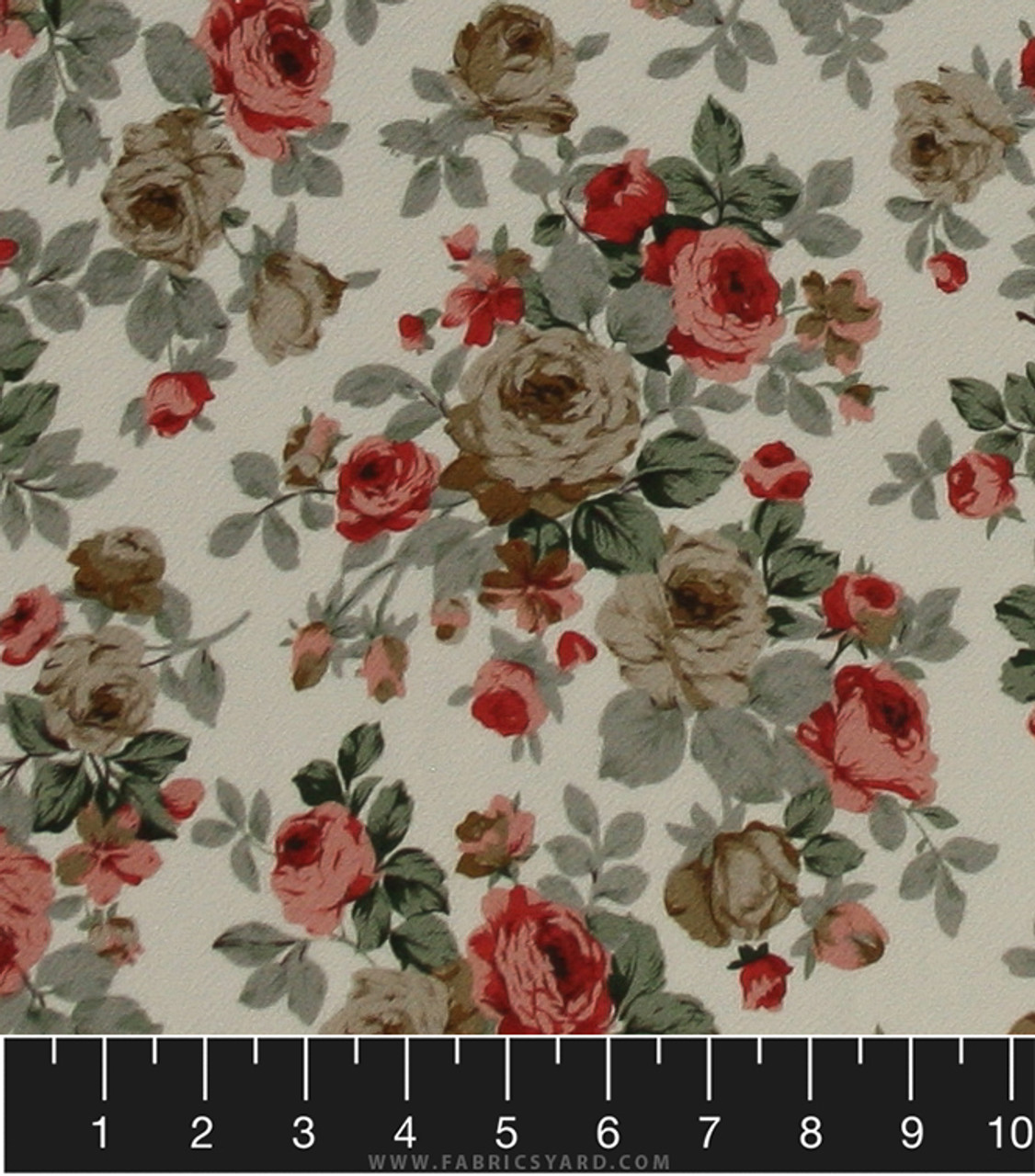 Floral Knit Liverpool Fabric - Liverpool F153 Ivo-Red ...