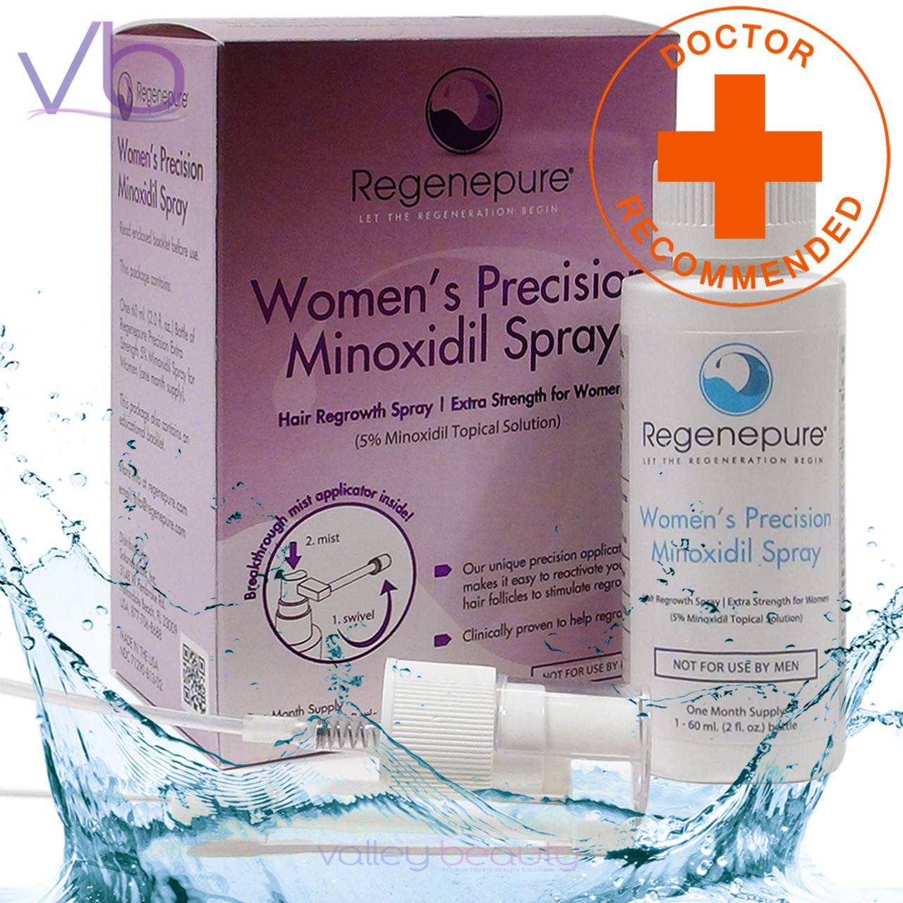 Regenepure Precision Minoxidil Spray For Women Regenepure Extra Strength Hair Regrowth Minoxidil Spray For Women
