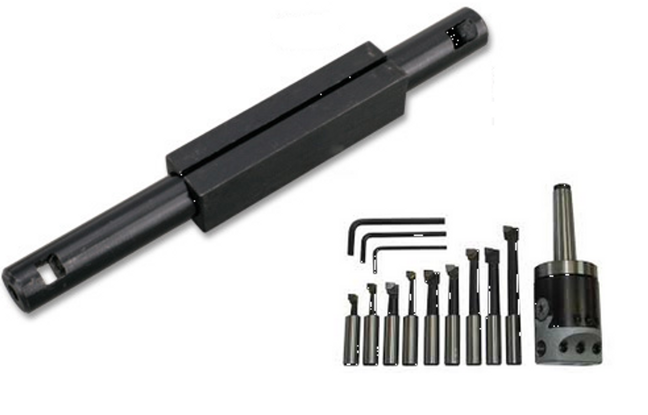 Boring bars, double ended with carbide & titanium coated inserts to