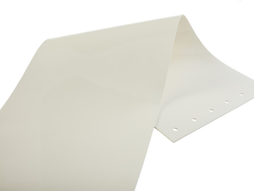 White strips are 100% opaque and only available in 12 inch width, smooth style strips