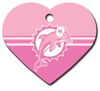 Miami Dolphins PINK Pet ID Tag - With Engraving Miami Dolphins PINK Pet ID Tag - With Engraving