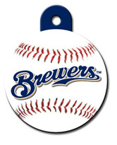 Milwaukee Brewers ROUND Engraved Dog ID Tag Milwaukee Brewers ROUND Engraved Dog ID Tag