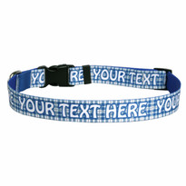 Personalized Blue Preppy Boy Plaid Dog Collar Personalized Blue Preppy Boy Plaid Dog Collar