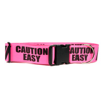 2 Inch - Caution Easy Dog Collar 2 Inch - Caution Easy Dog Collar