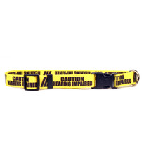 1 Inch - Caution Hearing Imparied Dog Collar 1 Inch - Caution Hearing Imparied Dog Collar