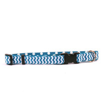Blueberry Chevron on Polka Grosgrain Ribbon Collar Blueberry Chevron on Polka Grosgrain Ribbon Collar