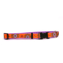 Folk Flowers on Purple Polka Grosgrain Ribbon Collar Folk Flowers on Purple Polka Grosgrain Ribbon Collar