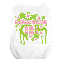 Personalized Green Daisy Pet T-Shirt Personalized Green Daisy Pet T-Shirt
