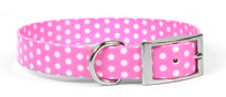 New Pink Polka Dot Elements Dog Collar New Pink Polka Dot Elements Dog Collar