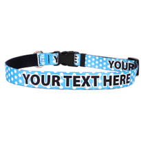Personalized Light Blue Polka Dot Dog Collar Personalized Light Blue Polka Dot Dog Collar