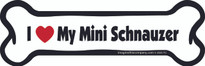 I Love My Mini Schnauzer Bone Magnet I Love My Mini Schnauzer Bone Magnet